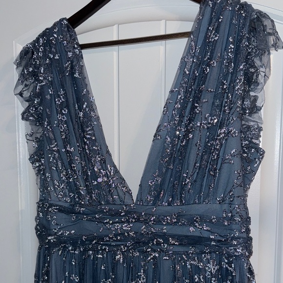 Elegant Blue Embellished Gown - Picture 2 of 6